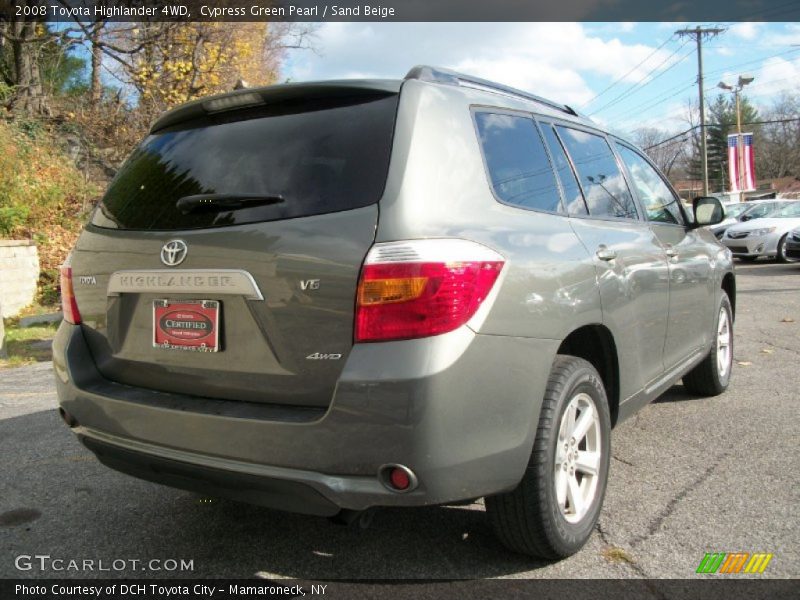 Cypress Green Pearl / Sand Beige 2008 Toyota Highlander 4WD