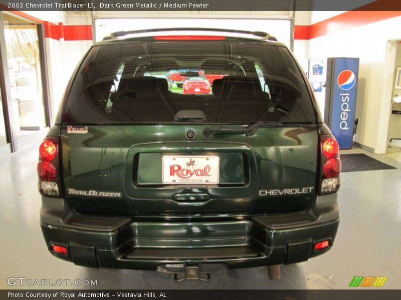 Dark Green Metallic / Medium Pewter 2003 Chevrolet TrailBlazer LS