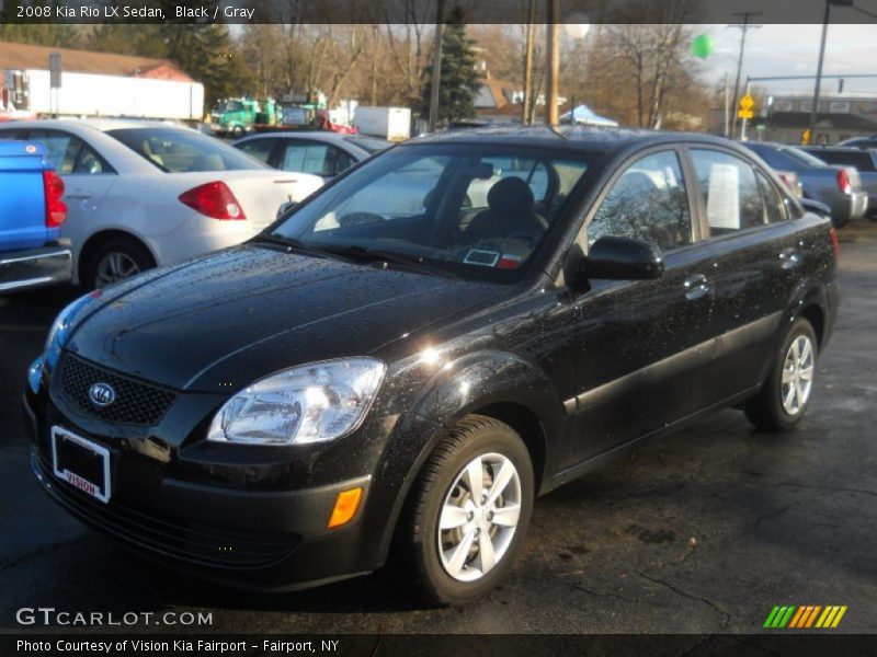 Black / Gray 2008 Kia Rio LX Sedan