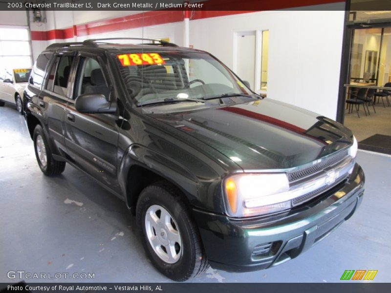 Dark Green Metallic / Medium Pewter 2003 Chevrolet TrailBlazer LS
