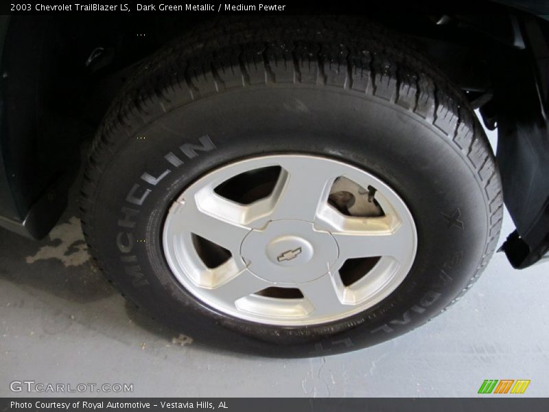 Dark Green Metallic / Medium Pewter 2003 Chevrolet TrailBlazer LS