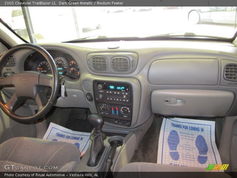 Dark Green Metallic / Medium Pewter 2003 Chevrolet TrailBlazer LS