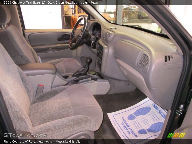 Dark Green Metallic / Medium Pewter 2003 Chevrolet TrailBlazer LS