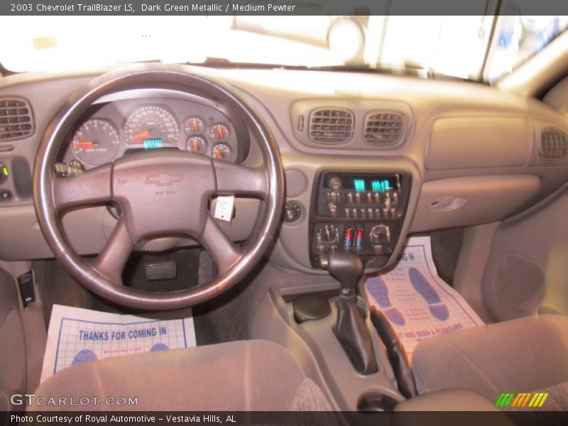 Dark Green Metallic / Medium Pewter 2003 Chevrolet TrailBlazer LS