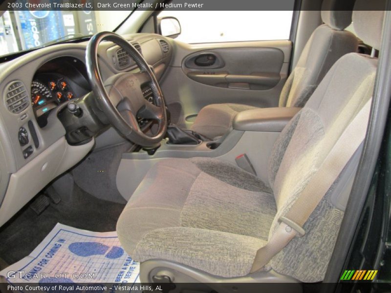 Dark Green Metallic / Medium Pewter 2003 Chevrolet TrailBlazer LS