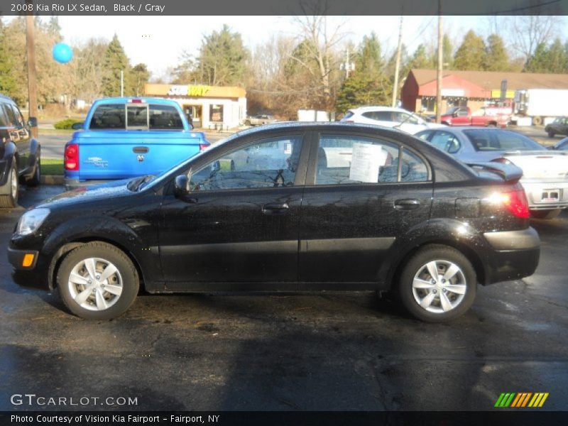 Black / Gray 2008 Kia Rio LX Sedan