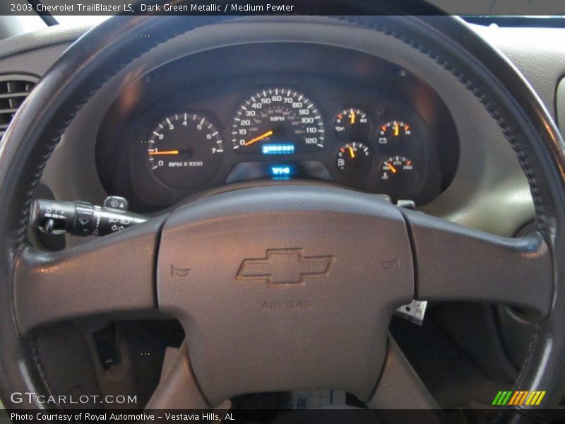 Dark Green Metallic / Medium Pewter 2003 Chevrolet TrailBlazer LS