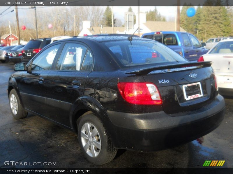 Black / Gray 2008 Kia Rio LX Sedan