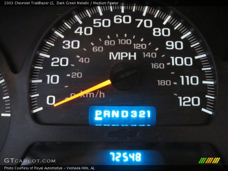 Dark Green Metallic / Medium Pewter 2003 Chevrolet TrailBlazer LS