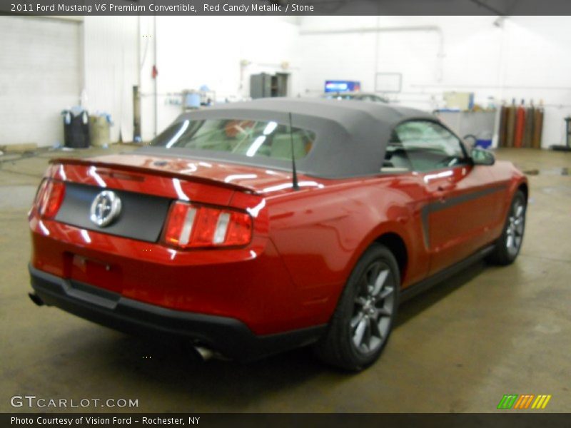 Red Candy Metallic / Stone 2011 Ford Mustang V6 Premium Convertible