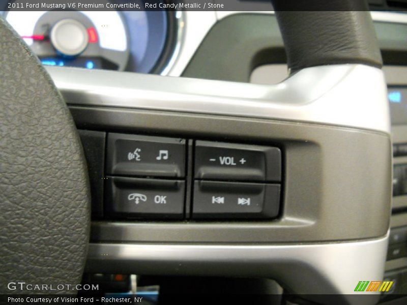 Red Candy Metallic / Stone 2011 Ford Mustang V6 Premium Convertible