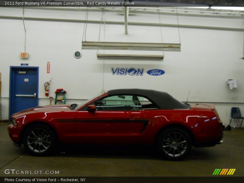 Red Candy Metallic / Stone 2011 Ford Mustang V6 Premium Convertible