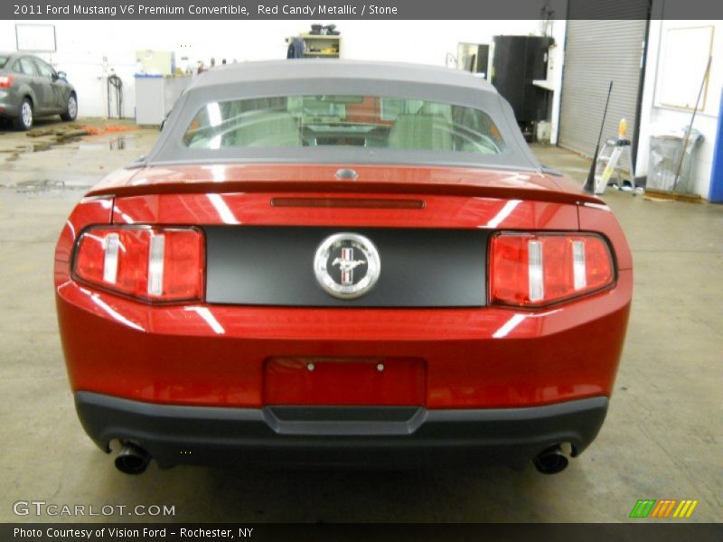 Red Candy Metallic / Stone 2011 Ford Mustang V6 Premium Convertible