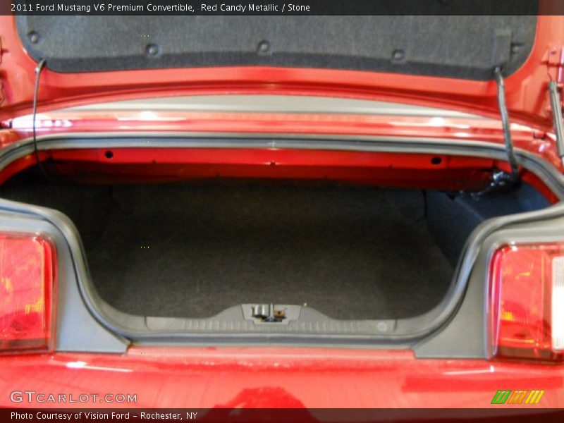 Red Candy Metallic / Stone 2011 Ford Mustang V6 Premium Convertible