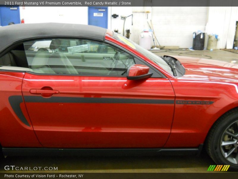 Red Candy Metallic / Stone 2011 Ford Mustang V6 Premium Convertible