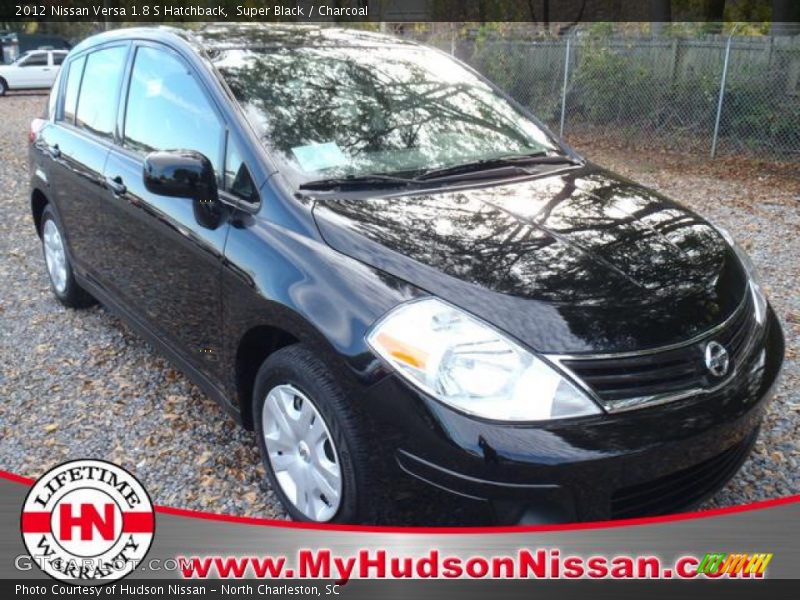 Super Black / Charcoal 2012 Nissan Versa 1.8 S Hatchback