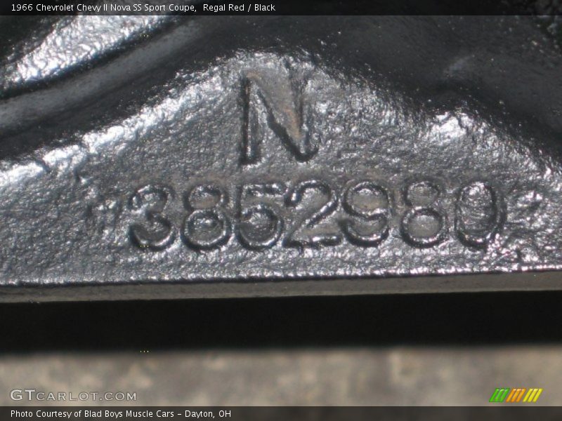 Info Tag of 1966 Chevy II Nova SS Sport Coupe