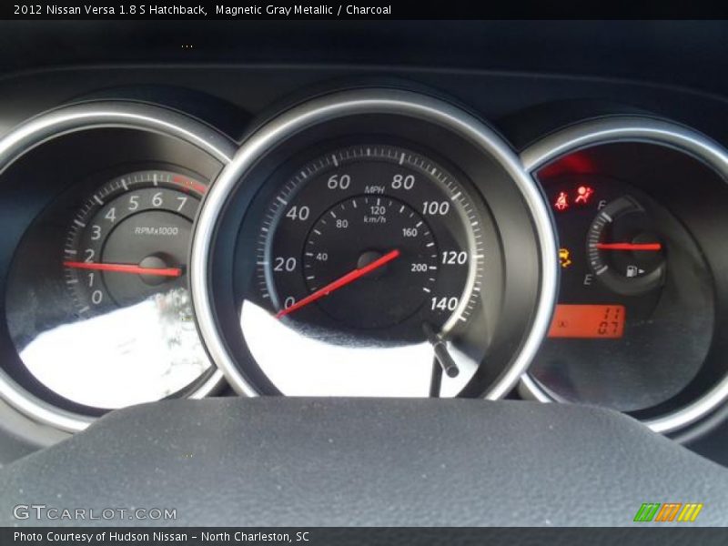 Magnetic Gray Metallic / Charcoal 2012 Nissan Versa 1.8 S Hatchback