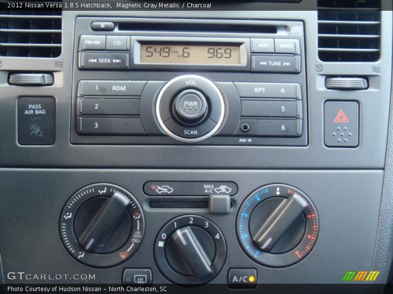 Magnetic Gray Metallic / Charcoal 2012 Nissan Versa 1.8 S Hatchback
