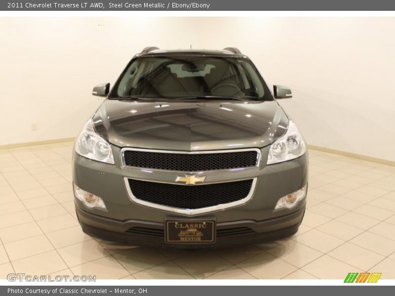 Steel Green Metallic / Ebony/Ebony 2011 Chevrolet Traverse LT AWD