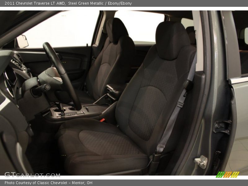 Steel Green Metallic / Ebony/Ebony 2011 Chevrolet Traverse LT AWD