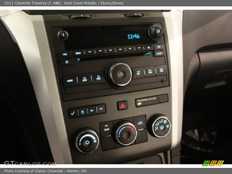 Steel Green Metallic / Ebony/Ebony 2011 Chevrolet Traverse LT AWD