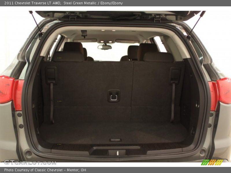 Steel Green Metallic / Ebony/Ebony 2011 Chevrolet Traverse LT AWD