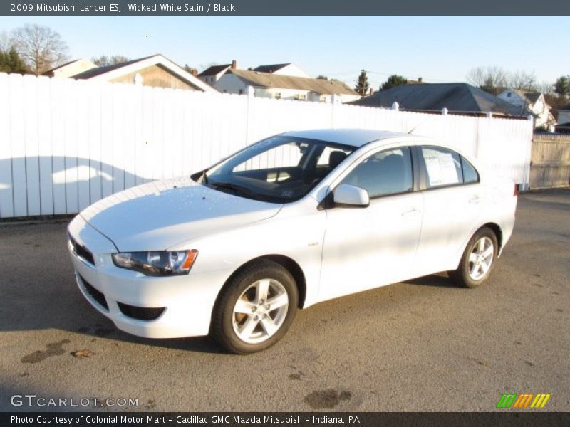 Wicked White Satin / Black 2009 Mitsubishi Lancer ES