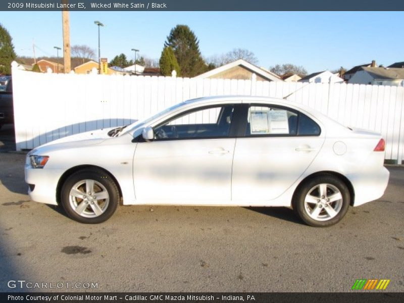 Wicked White Satin / Black 2009 Mitsubishi Lancer ES