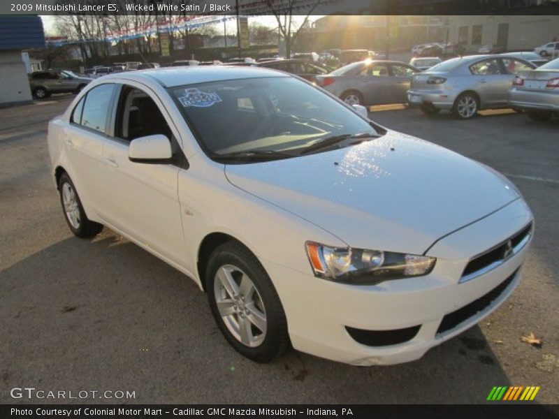 Wicked White Satin / Black 2009 Mitsubishi Lancer ES