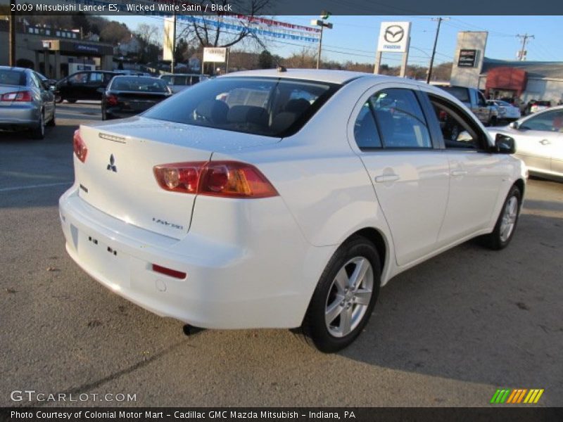 Wicked White Satin / Black 2009 Mitsubishi Lancer ES
