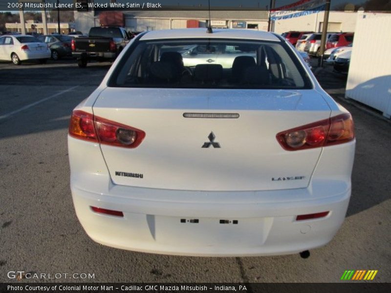 Wicked White Satin / Black 2009 Mitsubishi Lancer ES