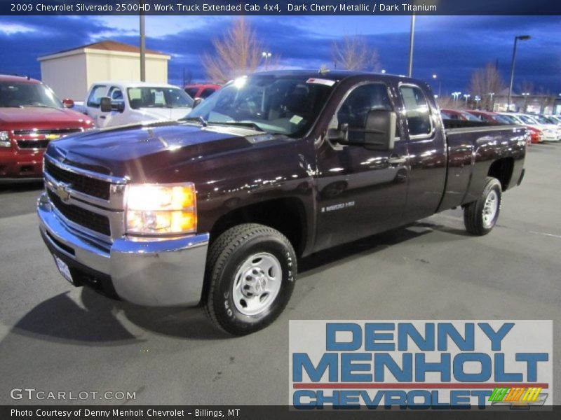 Dark Cherry Metallic / Dark Titanium 2009 Chevrolet Silverado 2500HD Work Truck Extended Cab 4x4