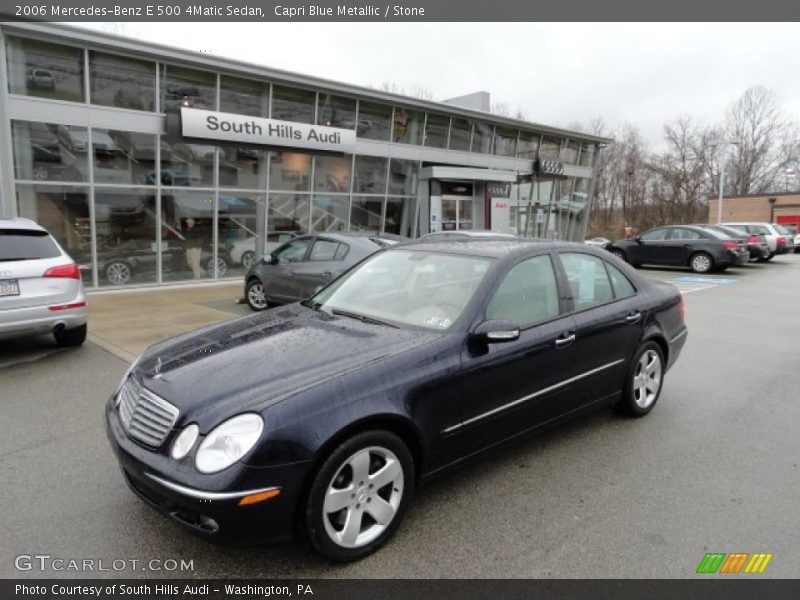Capri Blue Metallic / Stone 2006 Mercedes-Benz E 500 4Matic Sedan
