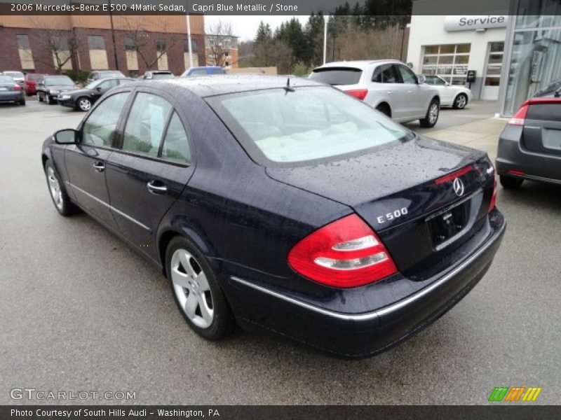 Capri Blue Metallic / Stone 2006 Mercedes-Benz E 500 4Matic Sedan