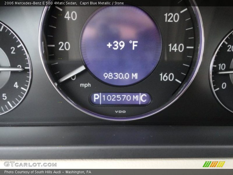 Capri Blue Metallic / Stone 2006 Mercedes-Benz E 500 4Matic Sedan