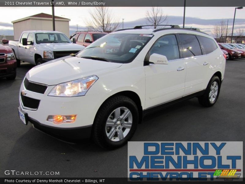White / Ebony/Ebony 2011 Chevrolet Traverse LT AWD