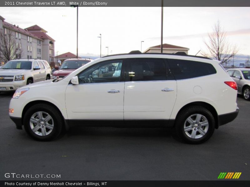 White / Ebony/Ebony 2011 Chevrolet Traverse LT AWD
