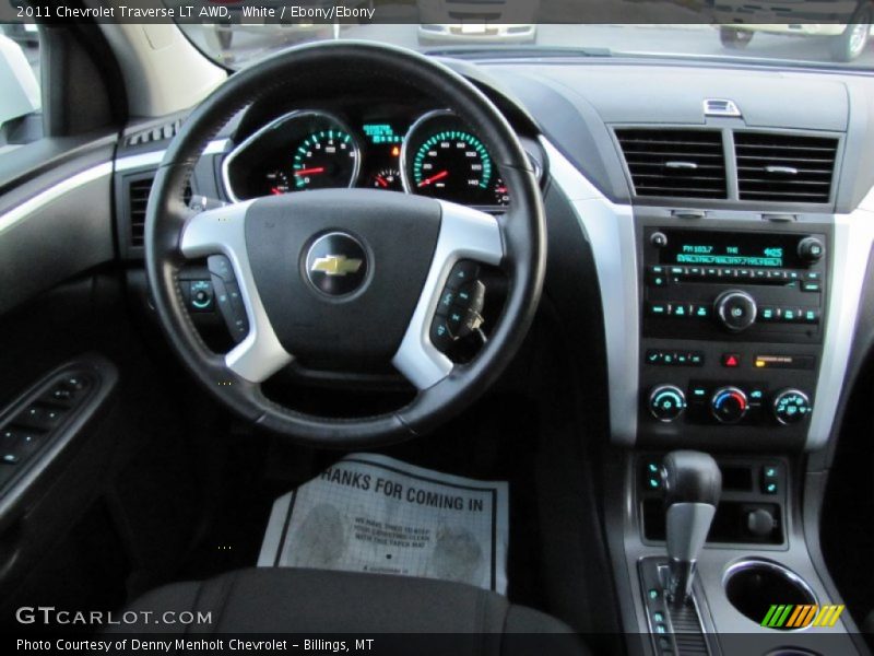 White / Ebony/Ebony 2011 Chevrolet Traverse LT AWD