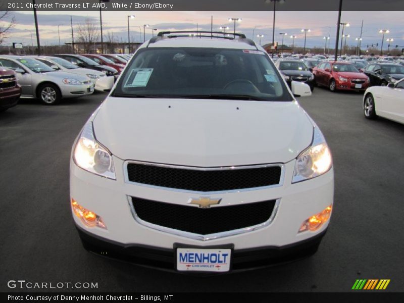 White / Ebony/Ebony 2011 Chevrolet Traverse LT AWD