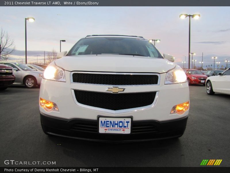 White / Ebony/Ebony 2011 Chevrolet Traverse LT AWD