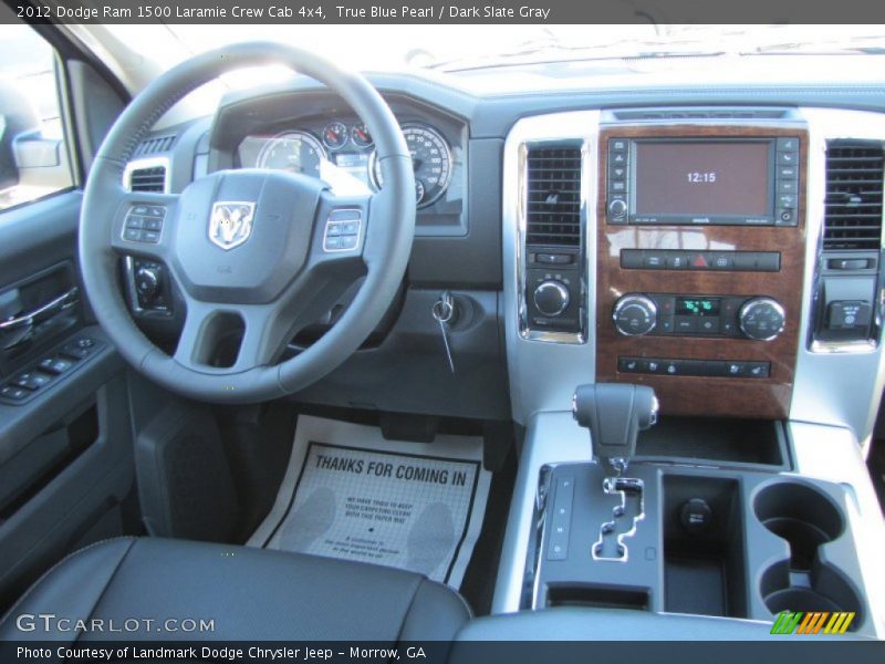 True Blue Pearl / Dark Slate Gray 2012 Dodge Ram 1500 Laramie Crew Cab 4x4