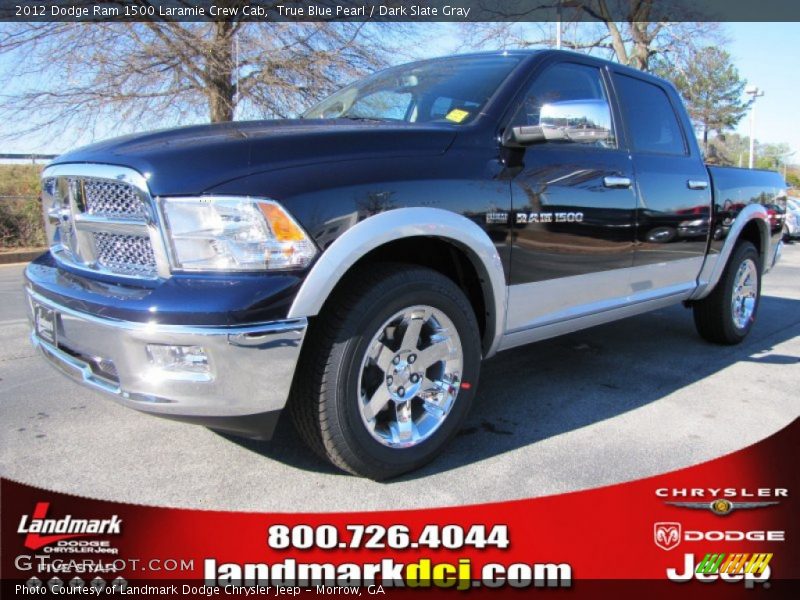 True Blue Pearl / Dark Slate Gray 2012 Dodge Ram 1500 Laramie Crew Cab