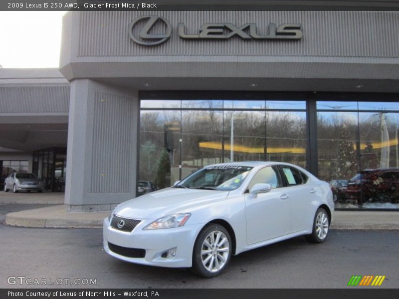 Glacier Frost Mica / Black 2009 Lexus IS 250 AWD