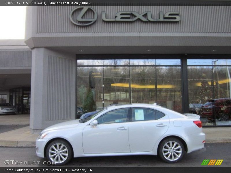 Glacier Frost Mica / Black 2009 Lexus IS 250 AWD