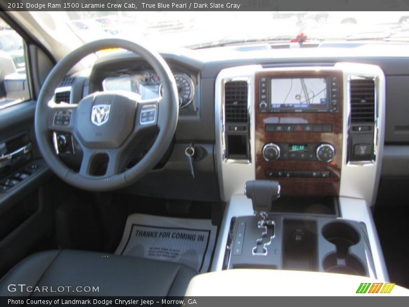 True Blue Pearl / Dark Slate Gray 2012 Dodge Ram 1500 Laramie Crew Cab