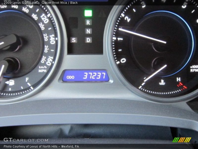 Glacier Frost Mica / Black 2009 Lexus IS 250 AWD