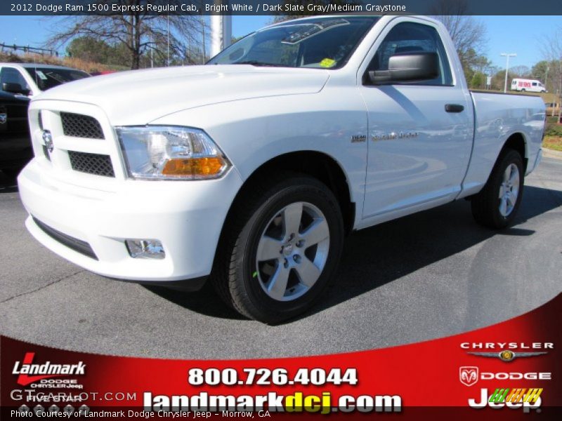Bright White / Dark Slate Gray/Medium Graystone 2012 Dodge Ram 1500 Express Regular Cab
