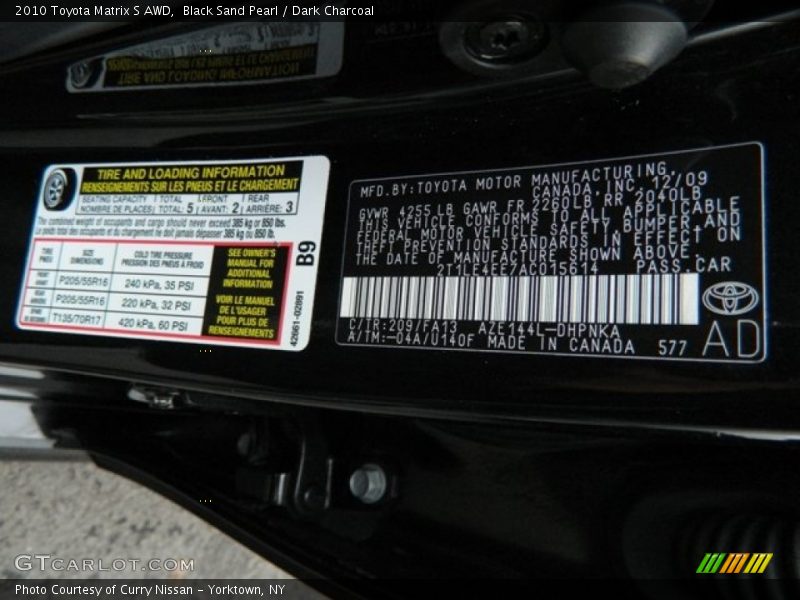 Black Sand Pearl / Dark Charcoal 2010 Toyota Matrix S AWD