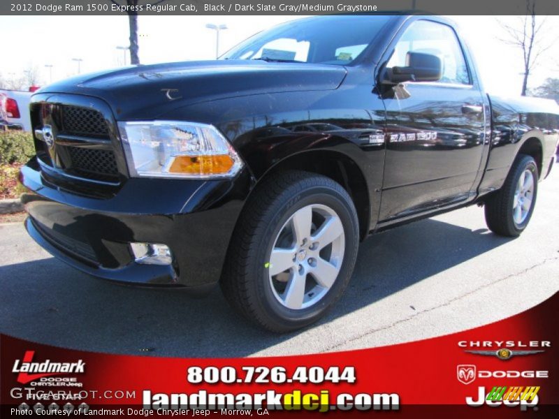 Black / Dark Slate Gray/Medium Graystone 2012 Dodge Ram 1500 Express Regular Cab